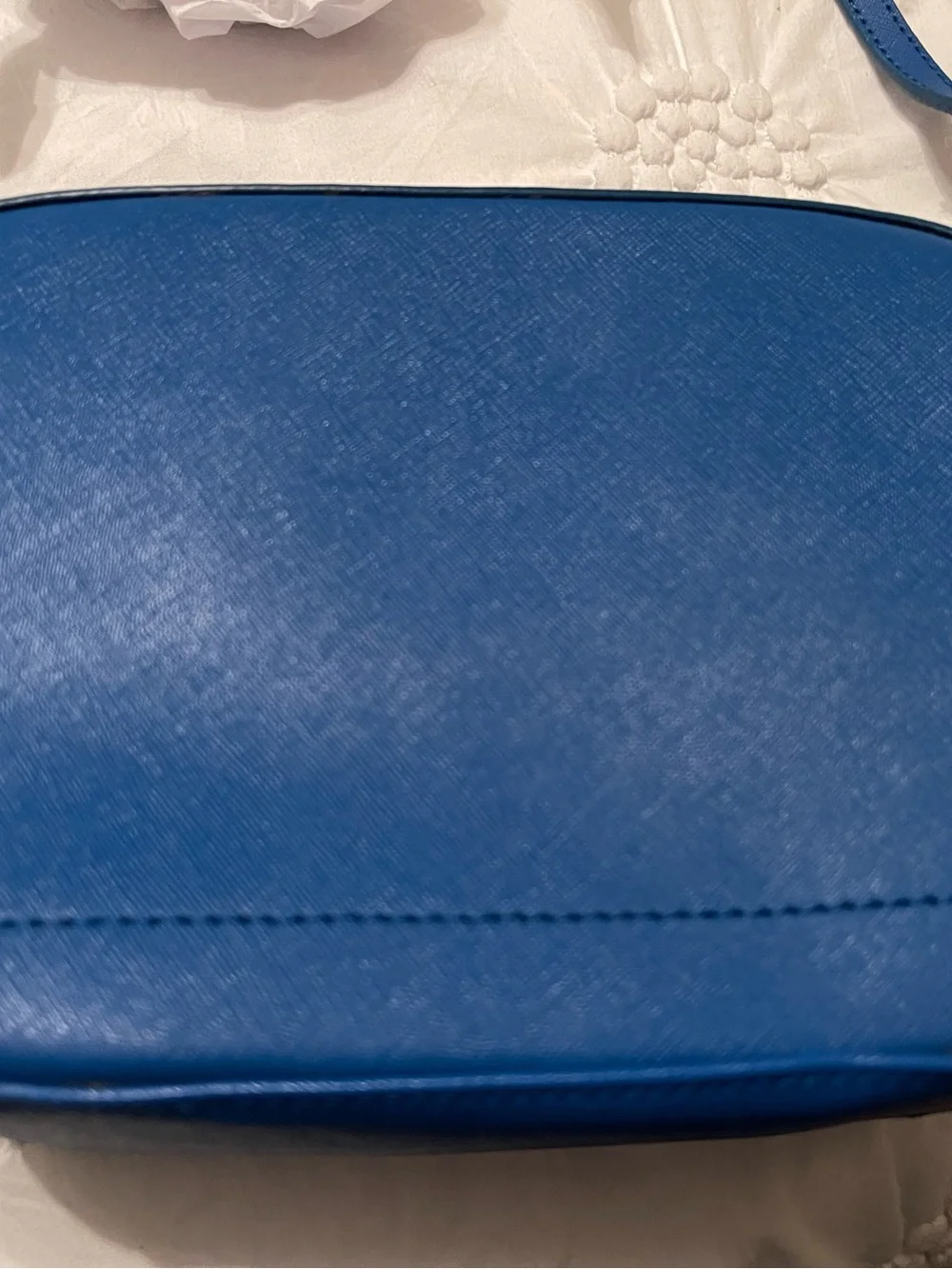 Calvin Klein Electric Blue Leather Crossbody Bag